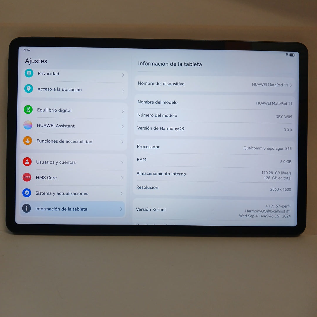 TABLETA HUAWEI MATEPAD 11  DBY-W09 128 GB 6 GB RAM (SEMINUEVO)
