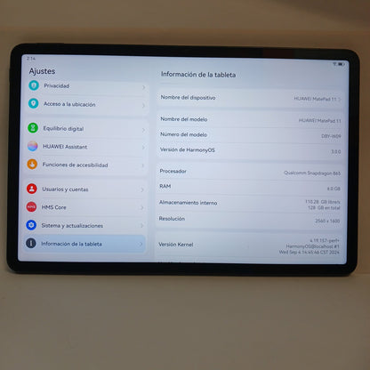 TABLETA HUAWEI MATEPAD 11  DBY-W09 128 GB 6 GB RAM (SEMINUEVO)