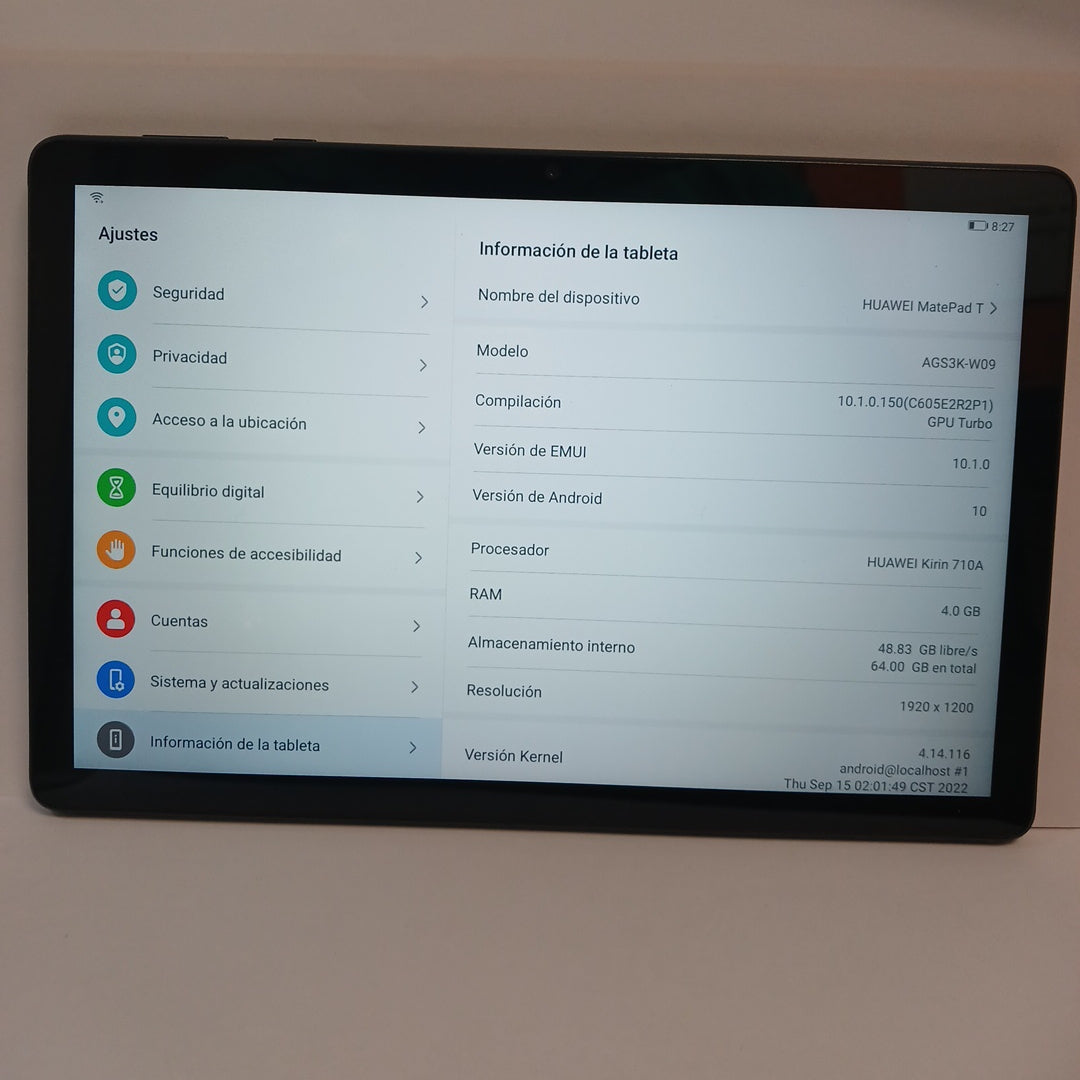 TABLETA HUAWEI MATEPAD T 10S AGS3K-W09 64 GB 4 GB RAM (SEMINUEVO)