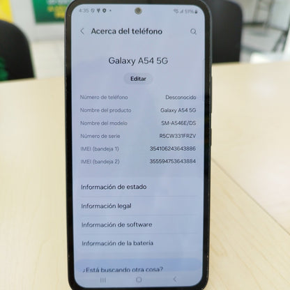 CELULAR SAMSUNG GALAXY A54 5G SM-A546E 256 GB 8 GB RAM (SEMINUEVO)