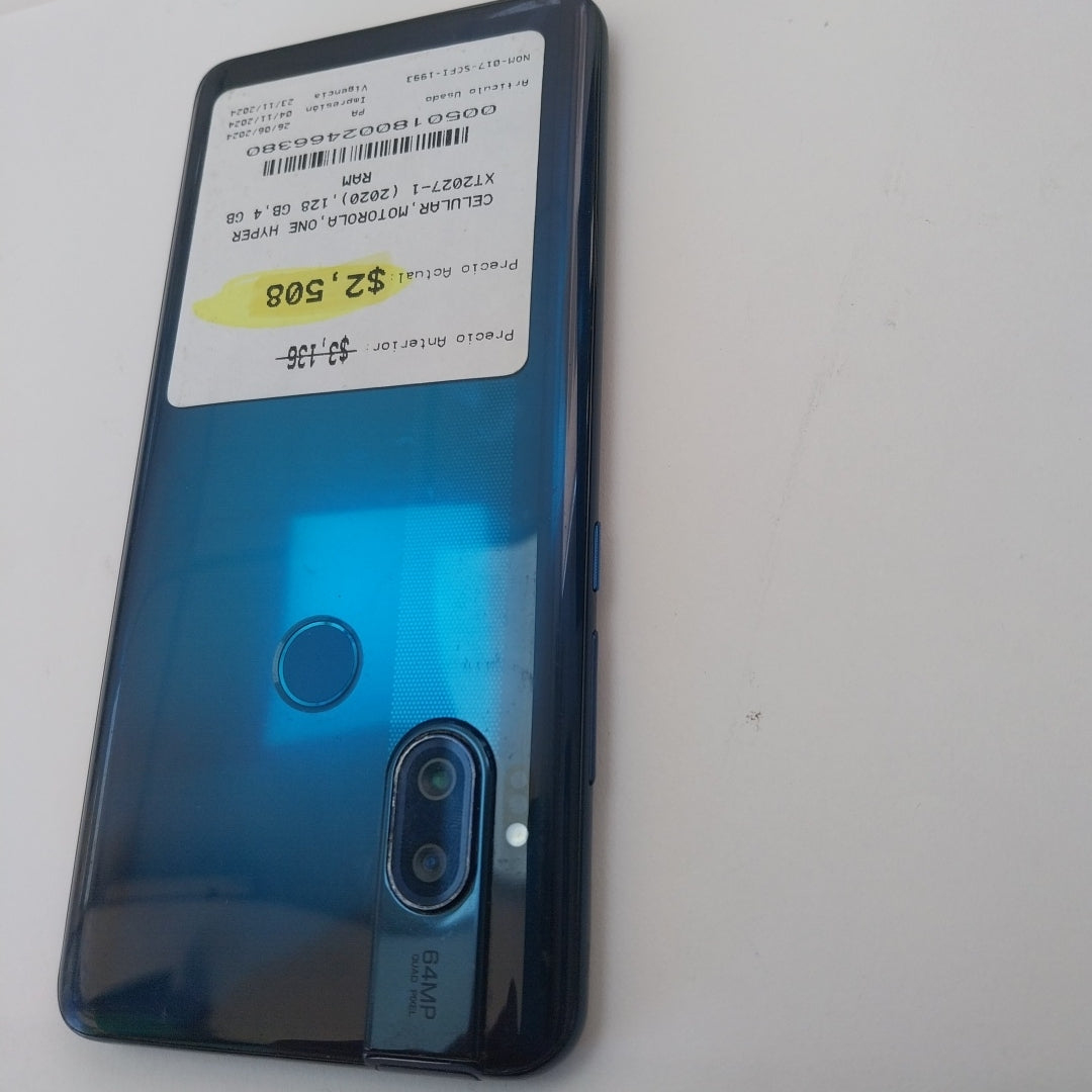 CELULAR MOTOROLA ONE HYPER XT2027-1 (2020) 128 GB 4 GB RAM (SEMINUEVO)