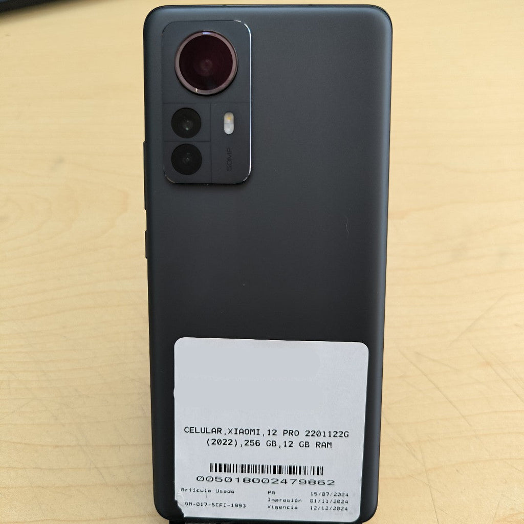 CELULAR XIAOMI 12 PRO 2201122G (2022) 256 GB 12 GB RAM (SEMINUEVO)