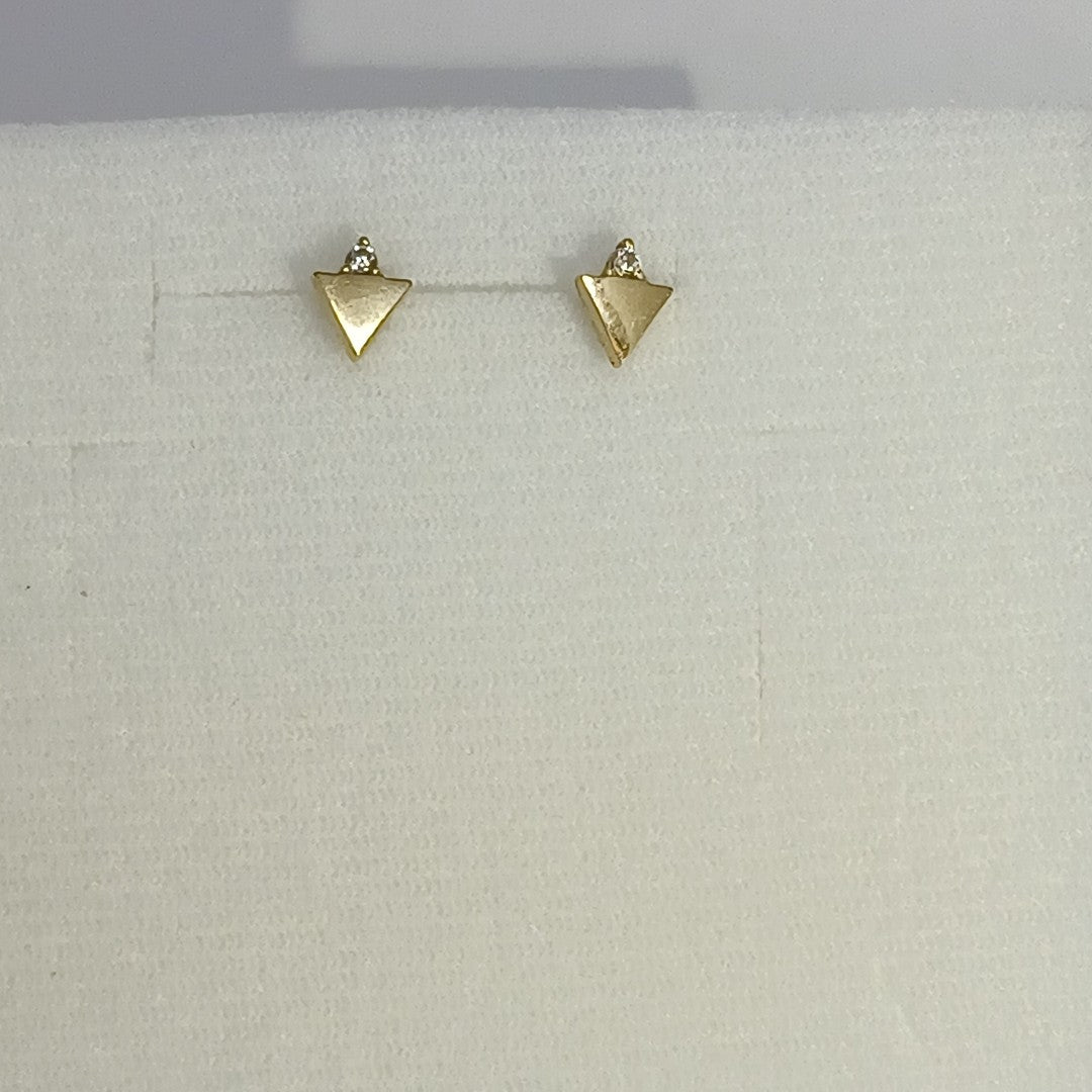 10350BRO00000B886 FRD6 BROQUEL DE TRIANGULO CON UNA CIRCONIA ORO 14K 1GRS (NUEVO)
