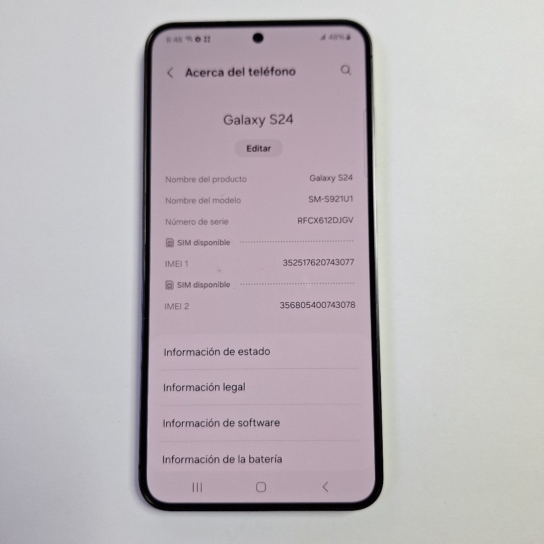 CELULAR SAMSUNG GALAXY S24 SM-S921U1 (2024) 256 GB 8 GB RAM (SEMINUEVO)
