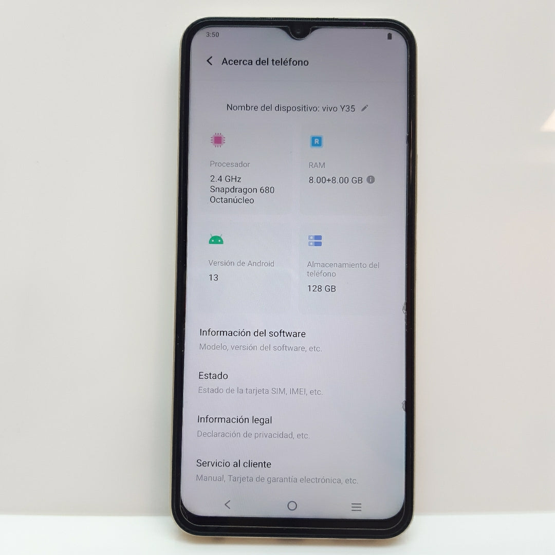 CELULAR VIVO Y35 V2205 128 GB 8 GB RAM (SEMINUEVO)