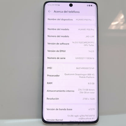 CELULAR HUAWEI P50 PRO JAD-LX9 256 GB 8 GB RAM (SEMINUEVO)
