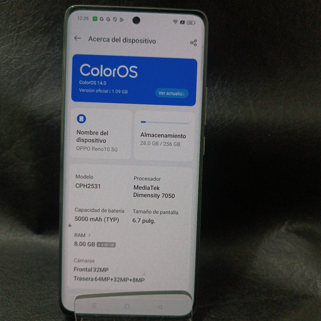 CELULAR OPPO  RENO10 5G CPH2531 (2023) 256 GB 8 GB RAM (SEMINUEVO)