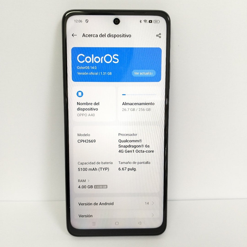 CELULAR OPPO  A40 CPH2669 (2024) 256 GB 4 GB RAM (SEMINUEVO)