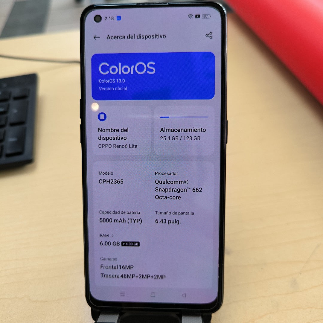 CELULAR OPPO  RENO6 LITE CPH2365 128 GB 6 GB RAM (SEMINUEVO)