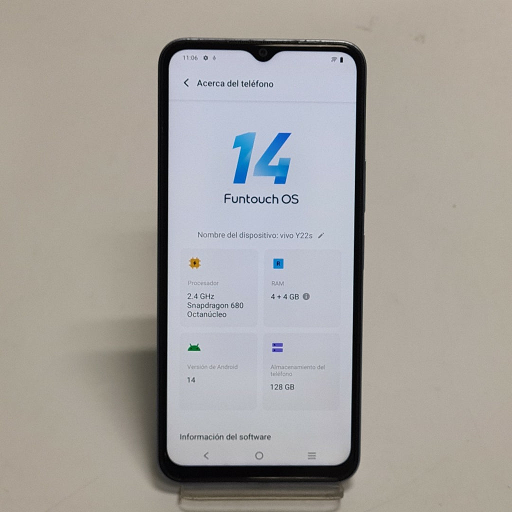 CELULAR VIVO Y22S V2206 128 GB 4 GB RAM (SEMINUEVO)