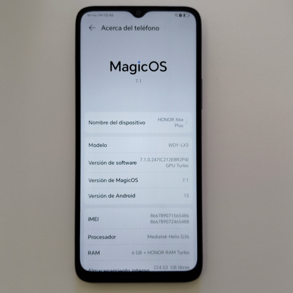 CELULAR HONOR X6A WDY-LX3 (2023) 256 GB 6 GB RAM (SEMINUEVO)