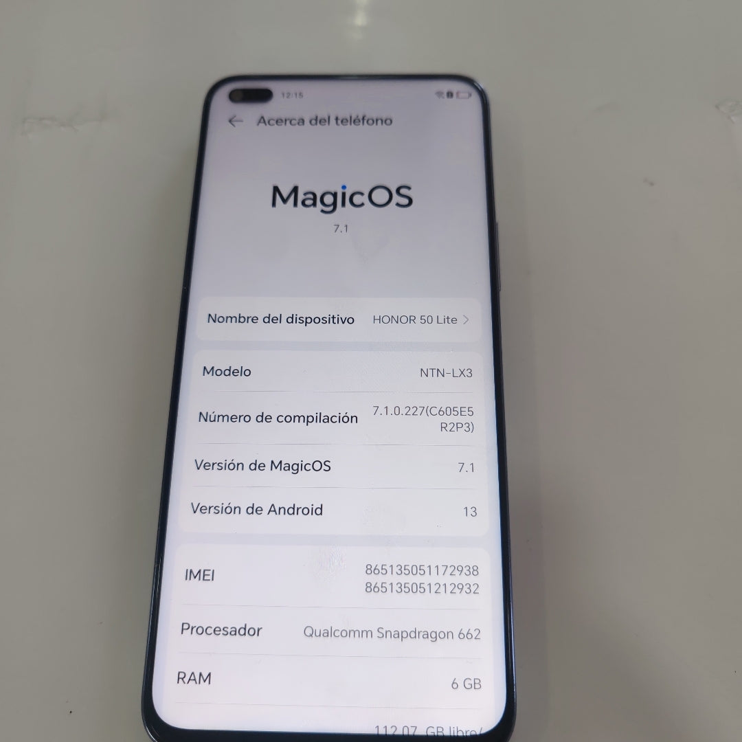 CELULAR HONOR 50 LITE NTN-LX3 128 GB 6 GB RAM (SEMINUEVO)
