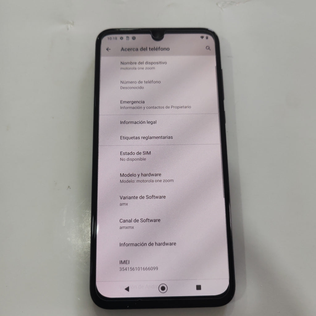 CELULAR MOTOROLA ONE ZOOM XT2010-1 (2019) 128 GB 4 GB RAM (SEMINUEVO)