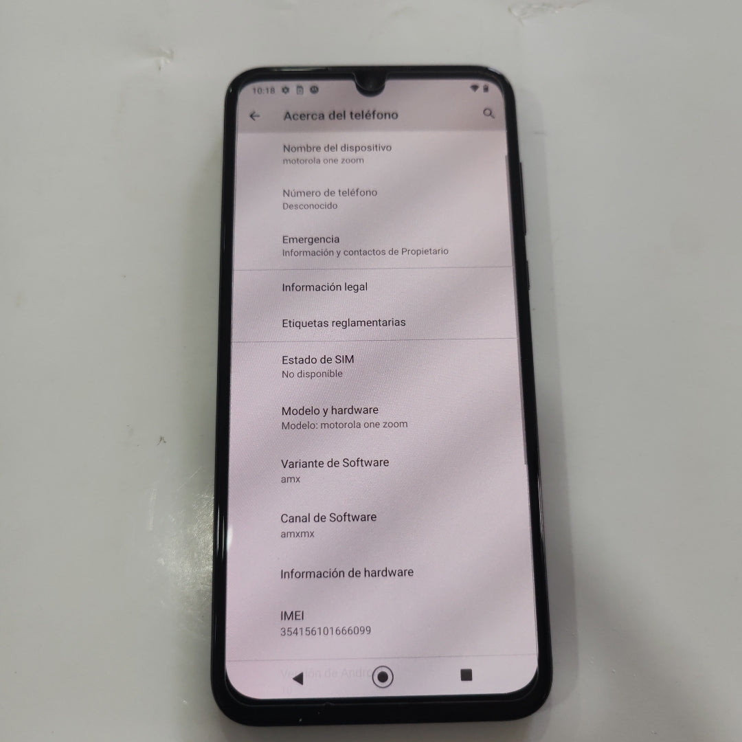 CELULAR MOTOROLA ONE ZOOM XT2010-1 (2019) 128 GB 4 GB RAM (SEMINUEVO)