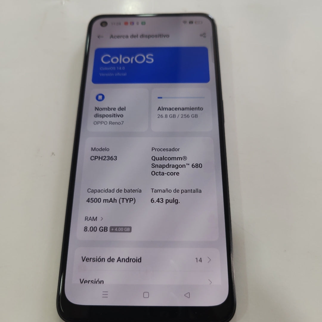 CELULAR OPPO  RENO7 CPH2363 (2022) 256 GB 8 GB RAM (SEMINUEVO)