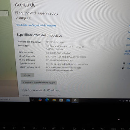 LAPTOP LENOVO THINKPAD T14 GEN 2 (2022) 512 GB SSD 16 GB RAM (SEMINUEVO)