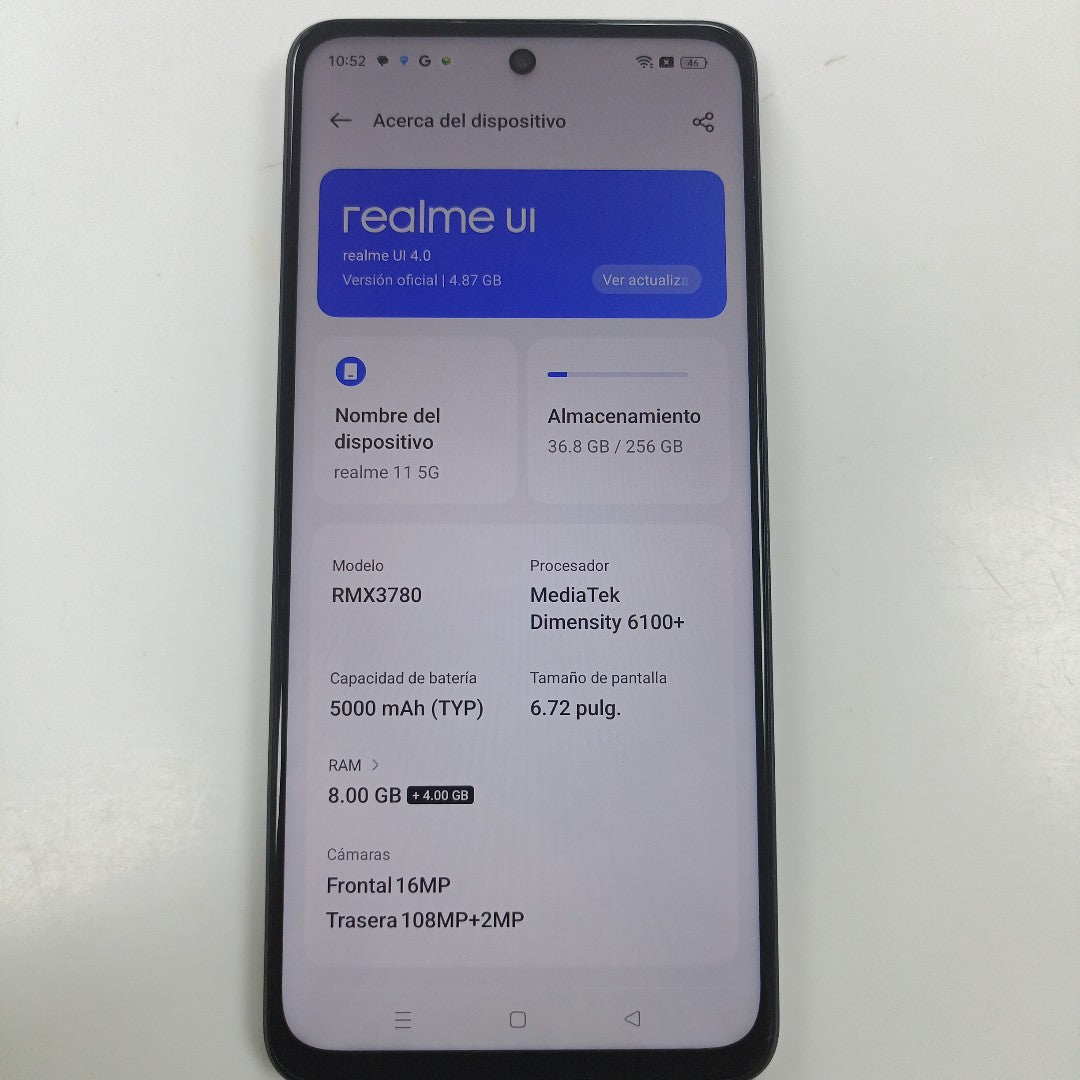 CELULAR REALME 11 5G RMX3780 (2023) 256 GB 8 GB RAM (SEMINUEVO)