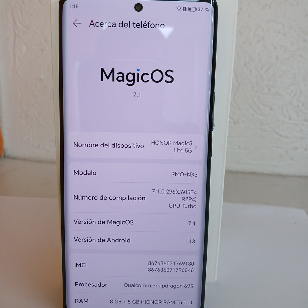 CELULAR HONOR MAGIC 5 LITE RMO-NX3 256 GB 8 GB RAM (SEMINUEVO)