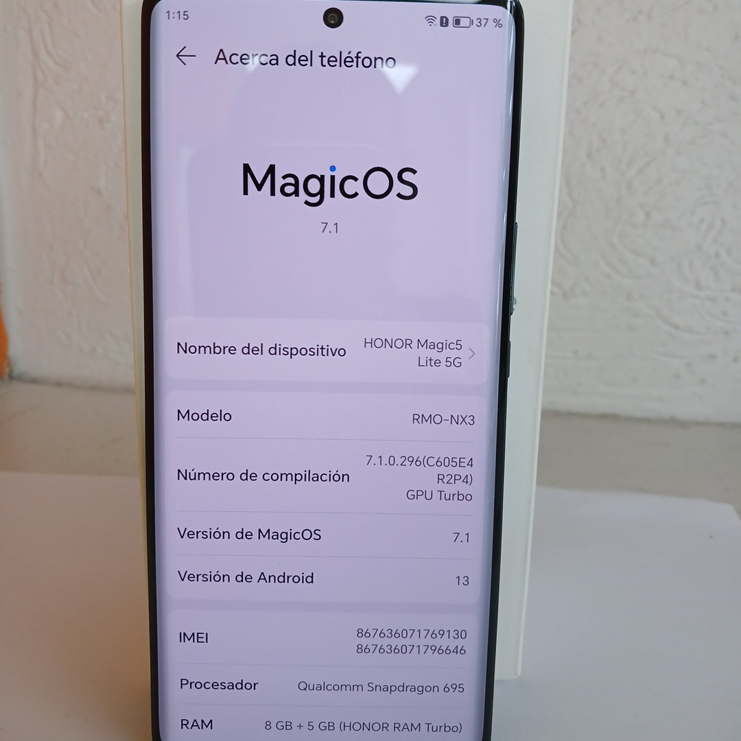 CELULAR HONOR MAGIC 5 LITE RMO-NX3 256 GB 8 GB RAM (SEMINUEVO)