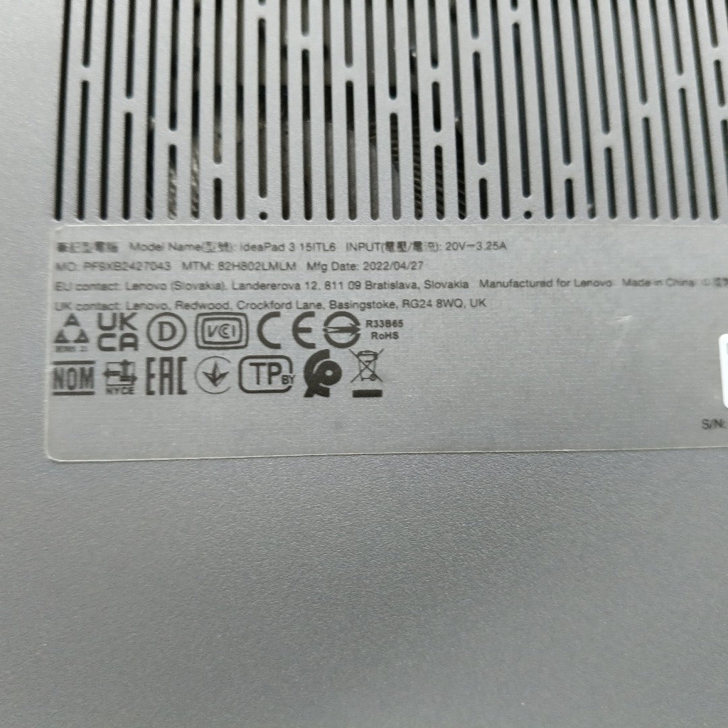 LAPTOP LENOVO IDEAPAD 3 15ITL6 (2021) 512 GB SSD 8 GB RAM (SEMINUEVO)
