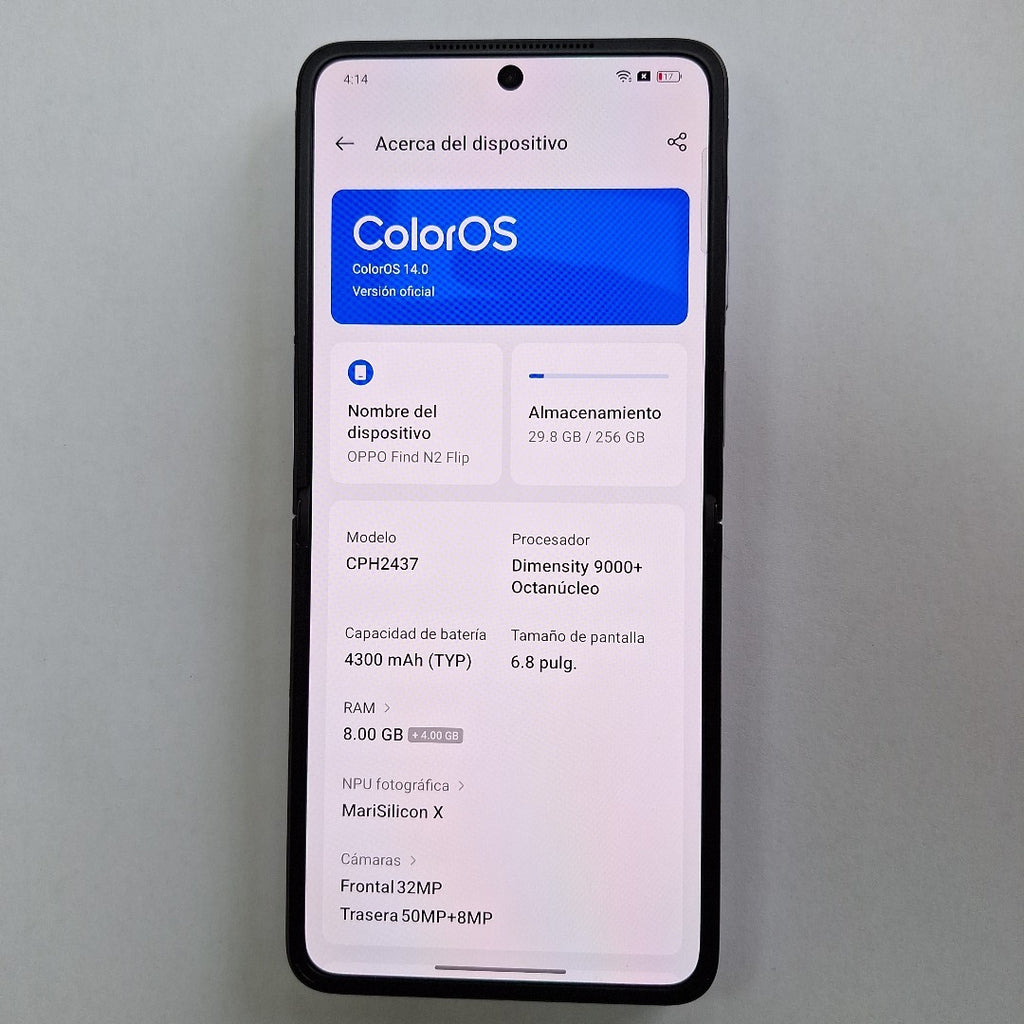 CELULAR OPPO  FIND N2 FLIP CPH2437 (2022) 256 GB 8 GB RAM (SEMINUEVO)