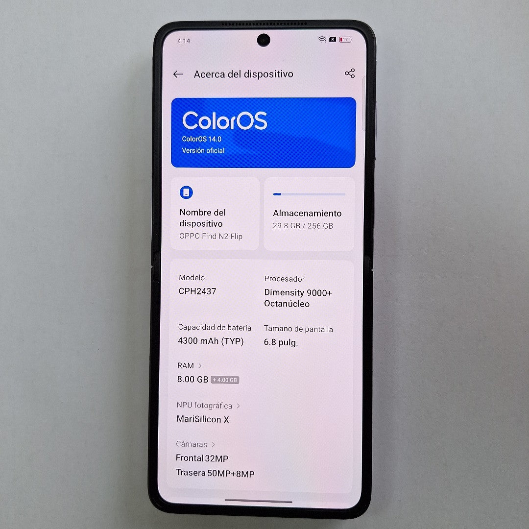 CELULAR OPPO  FIND N2 FLIP CPH2437 (2022) 256 GB 8 GB RAM (SEMINUEVO)