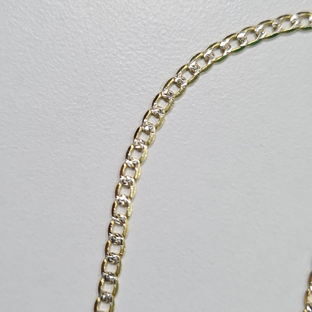 CADENAS BARBADA DIAMANTADA ORO 14K 4.3 (NUEVO)