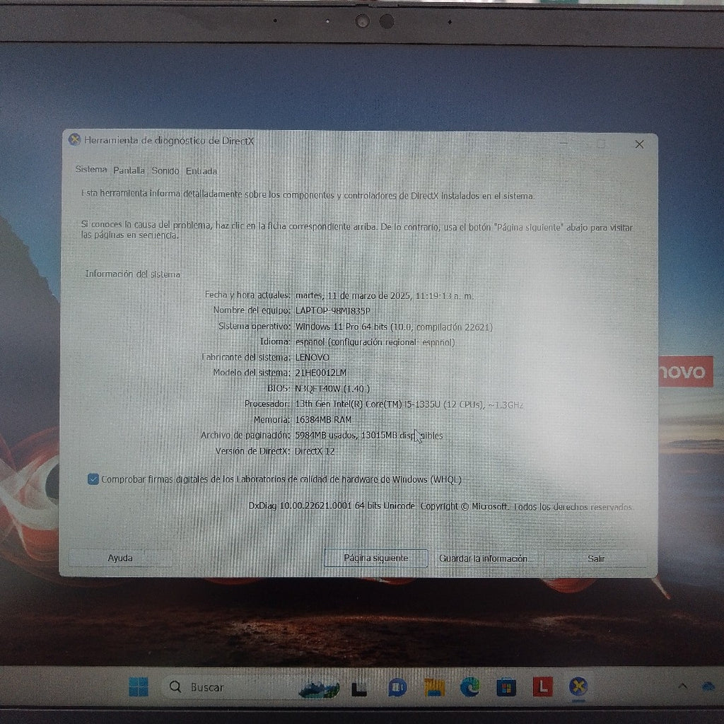 LAPTOP LENOVO THINKPAD T14 GEN 4 (2024) 512 GB SSD 16 GB RAM (SEMINUEVO)