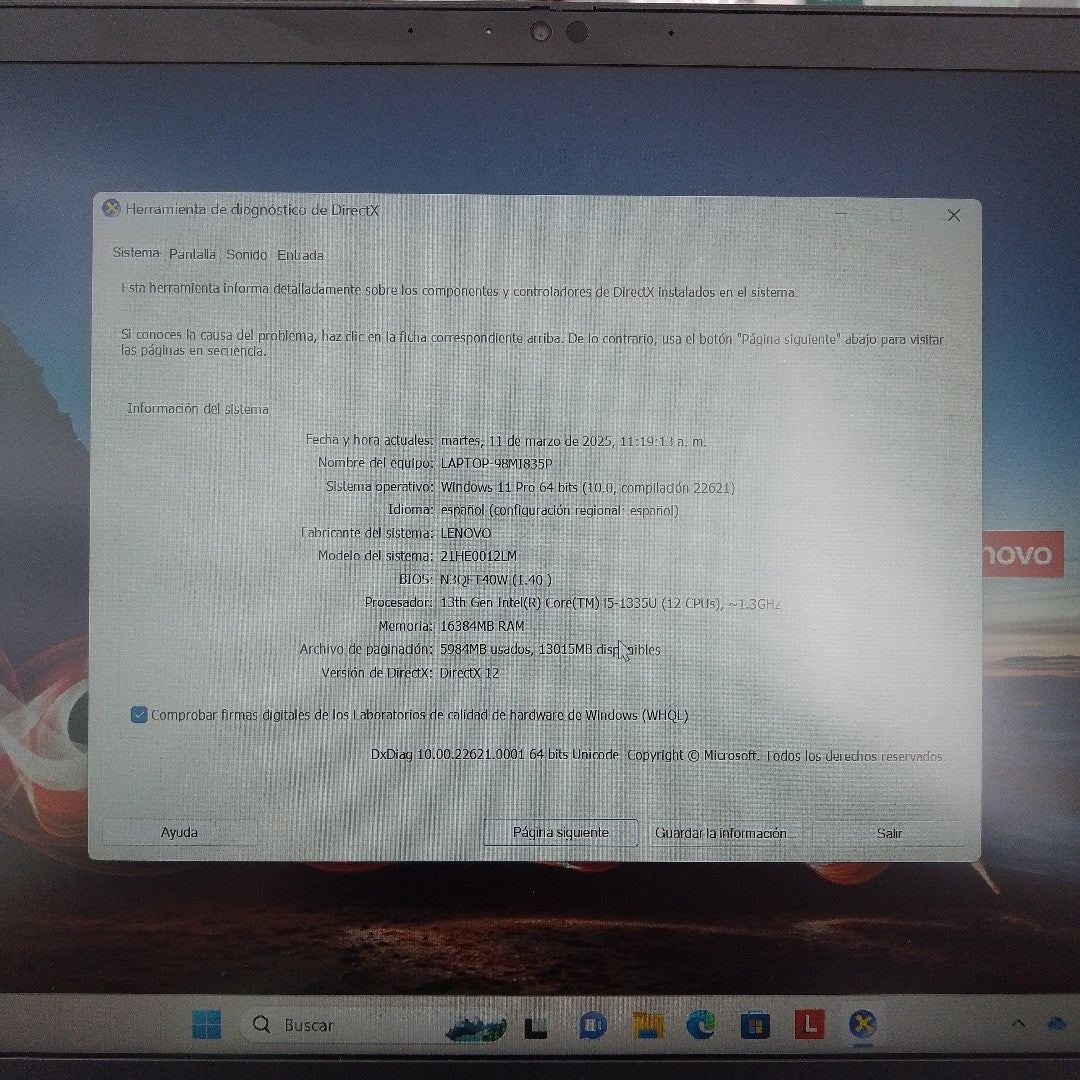 LAPTOP LENOVO THINKPAD T14 GEN 4 (2024) 512 GB SSD 16 GB RAM (SEMINUEVO)