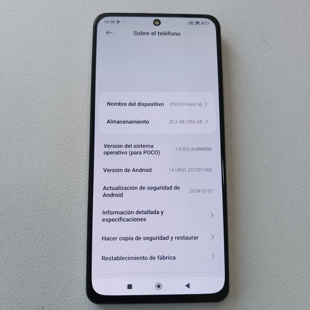 CELULAR XIAOMI POCO F4 22021211RG 256 GB 8 GB RAM (SEMINUEVO)