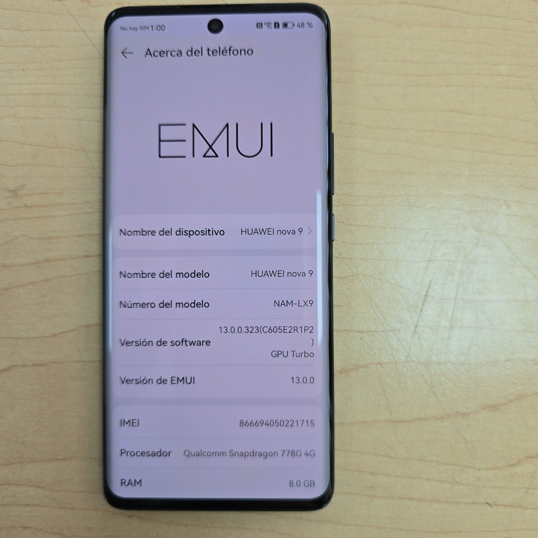CELULAR HUAWEI NOVA 9 NAM-LX9 128 GB 8 GB RAM (SEMINUEVO)