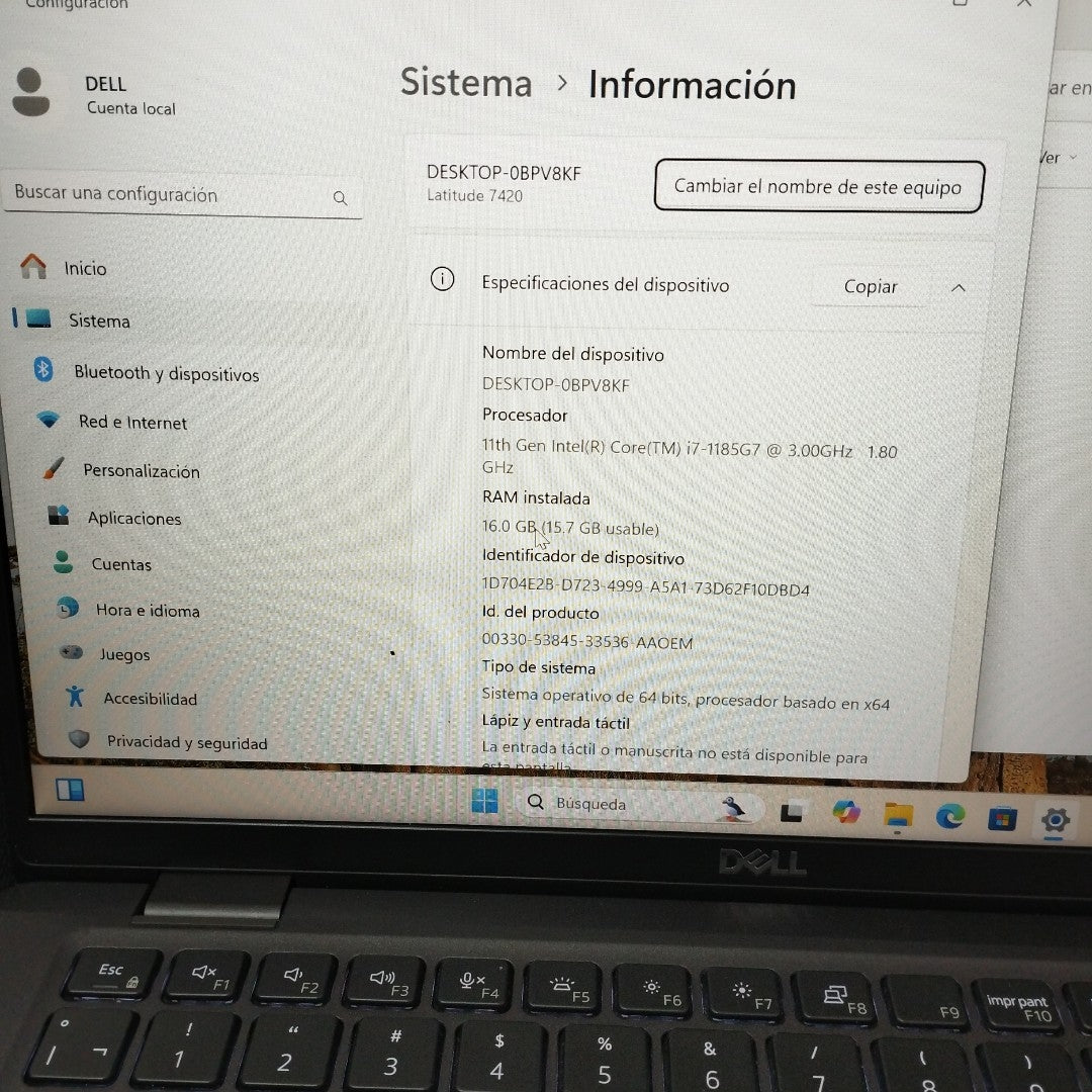 LAPTOP DELL LATITUDE 7420 (2023) 256 GB SSD 16 GB RAM (SEMINUEVO)