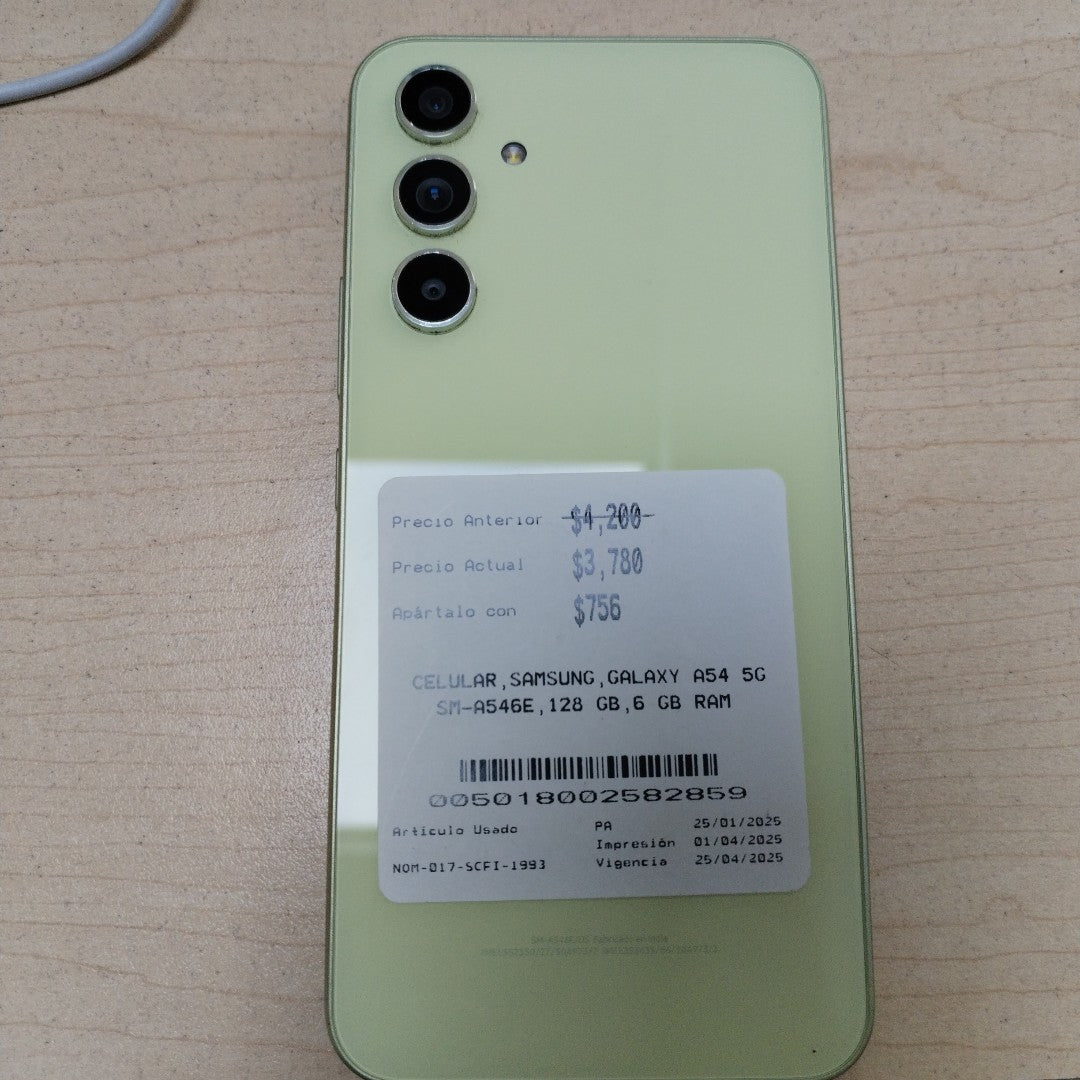 CELULAR SAMSUNG GALAXY A54 5G SM-A546E 128 GB 6 GB RAM (SEMINUEVO)