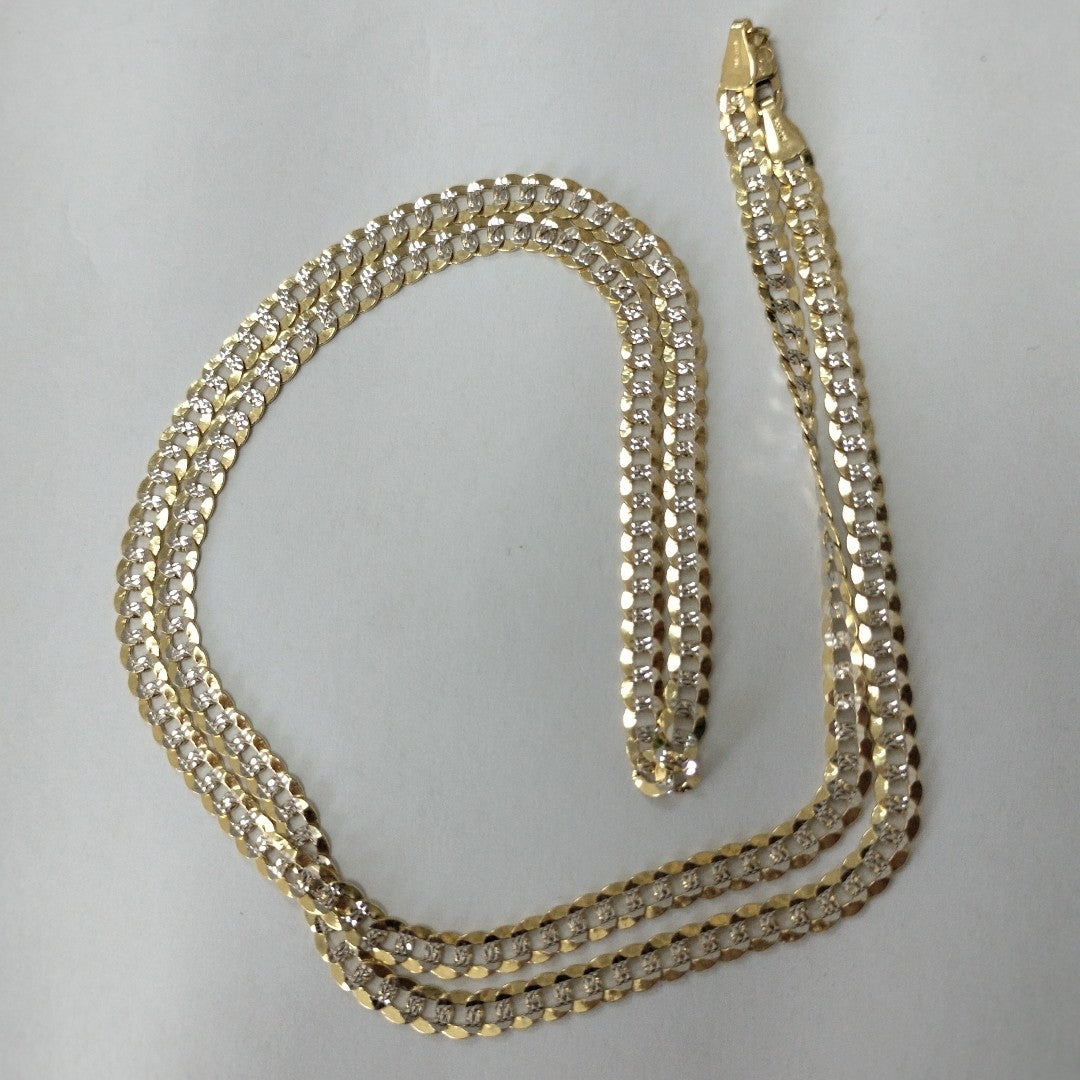 CADENAS BARBADA DIAMANTADA ORO 14K 11.6 (NUEVO)