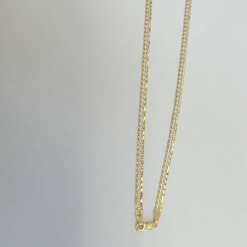 CADENAS BARBADA DIAMANTADA ORO 14K 11.5 (NUEVO)