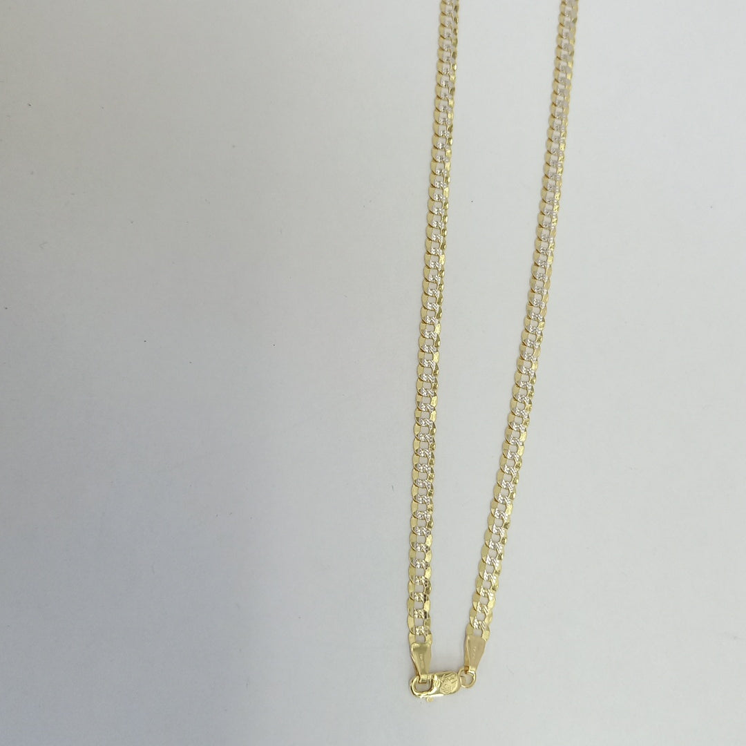 CADENAS BARBADA DIAMANTADA ORO 14K 11.5 (NUEVO)