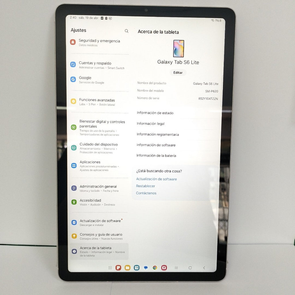 TABLETA SAMSUNG GALAXY TAB S6 LITE SM-P620 (2024) 128 GB 4 GB RAM (SEMINUEVO)