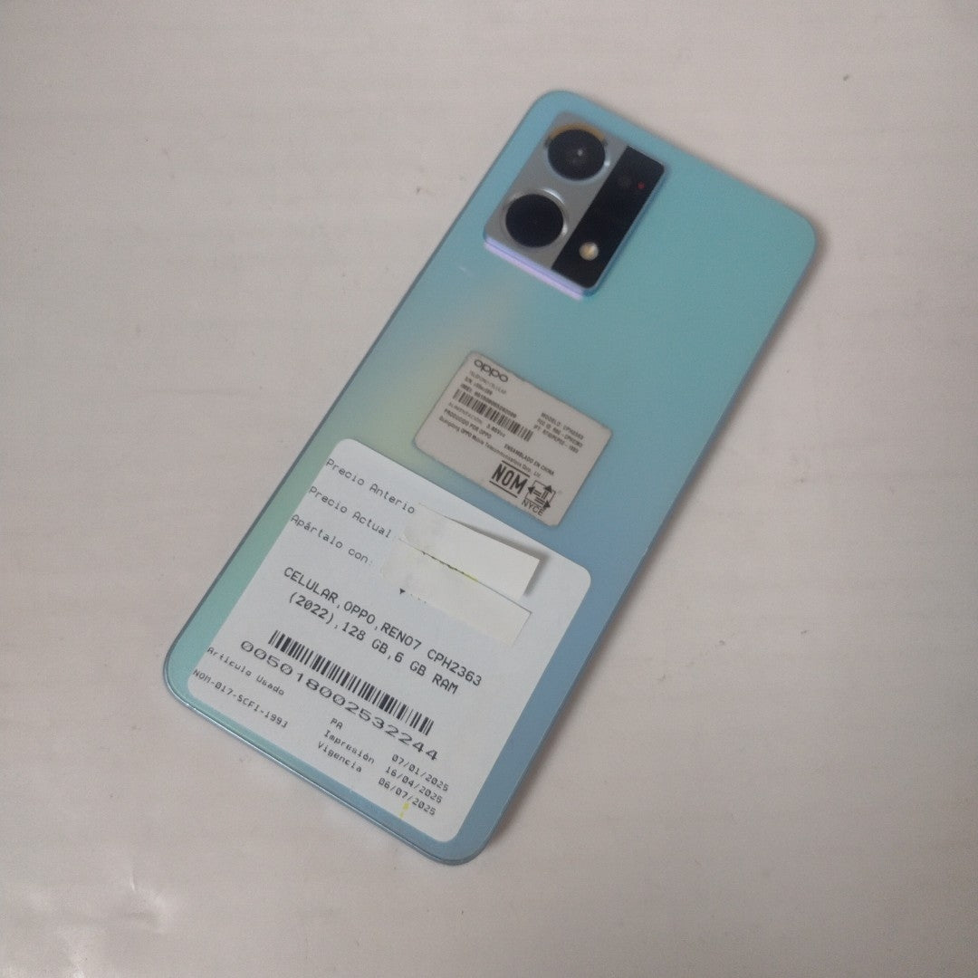CELULAR OPPO  RENO7 CPH2363 (2022) 128 GB 6 GB RAM (SEMINUEVO)