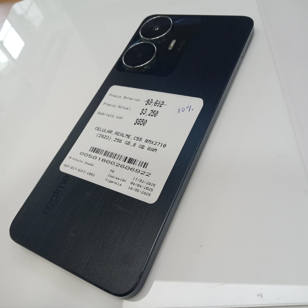 CELULAR REALME C55 RMX3710 (2023) 256 GB 8 GB RAM (SEMINUEVO)