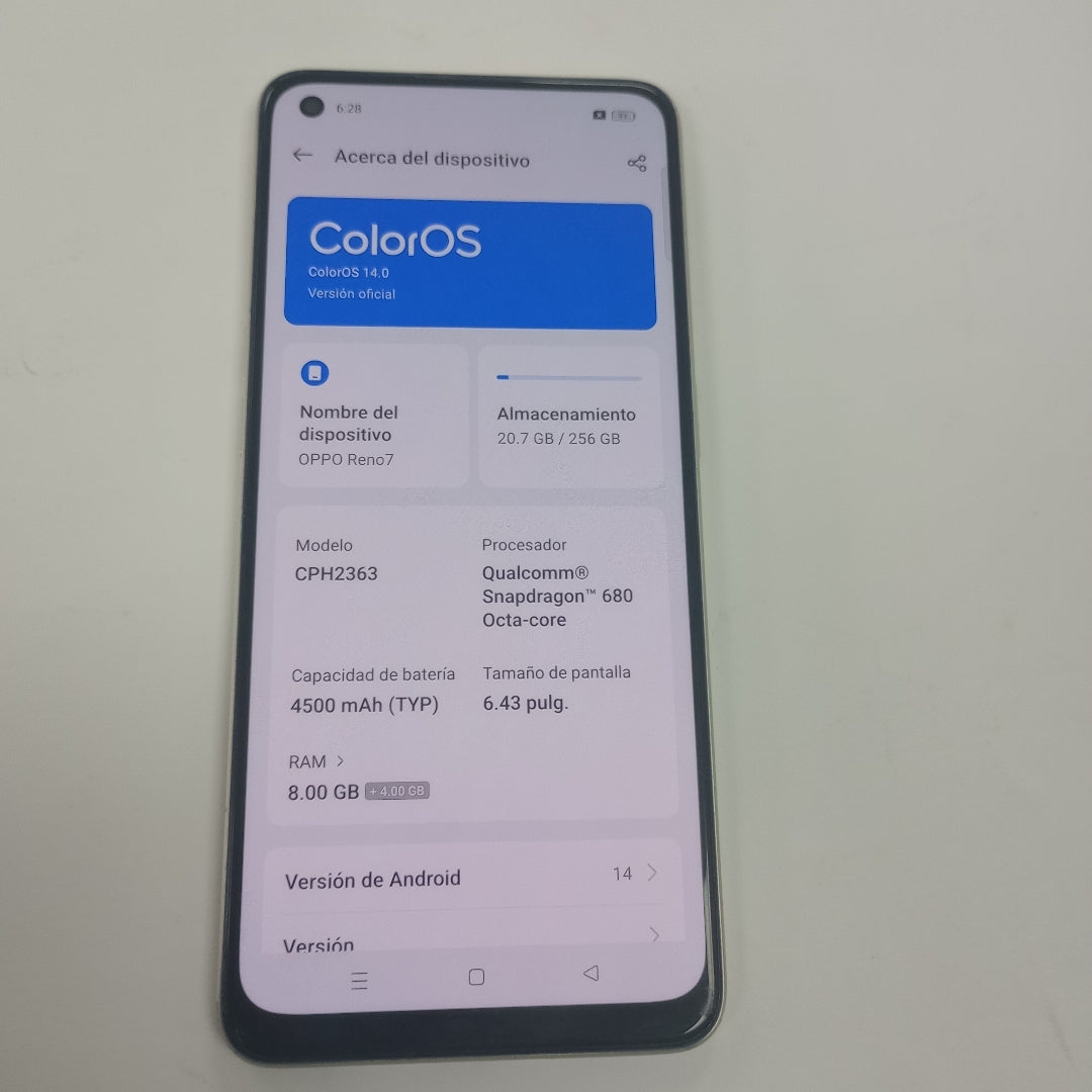 CELULAR OPPO  RENO7 CPH2363 (2022) 256 GB 8 GB RAM