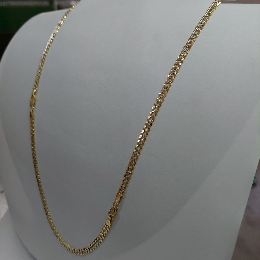 CADENAS BARBADA DIAMANTADA ORO 14K 11.5 (NUEVO)