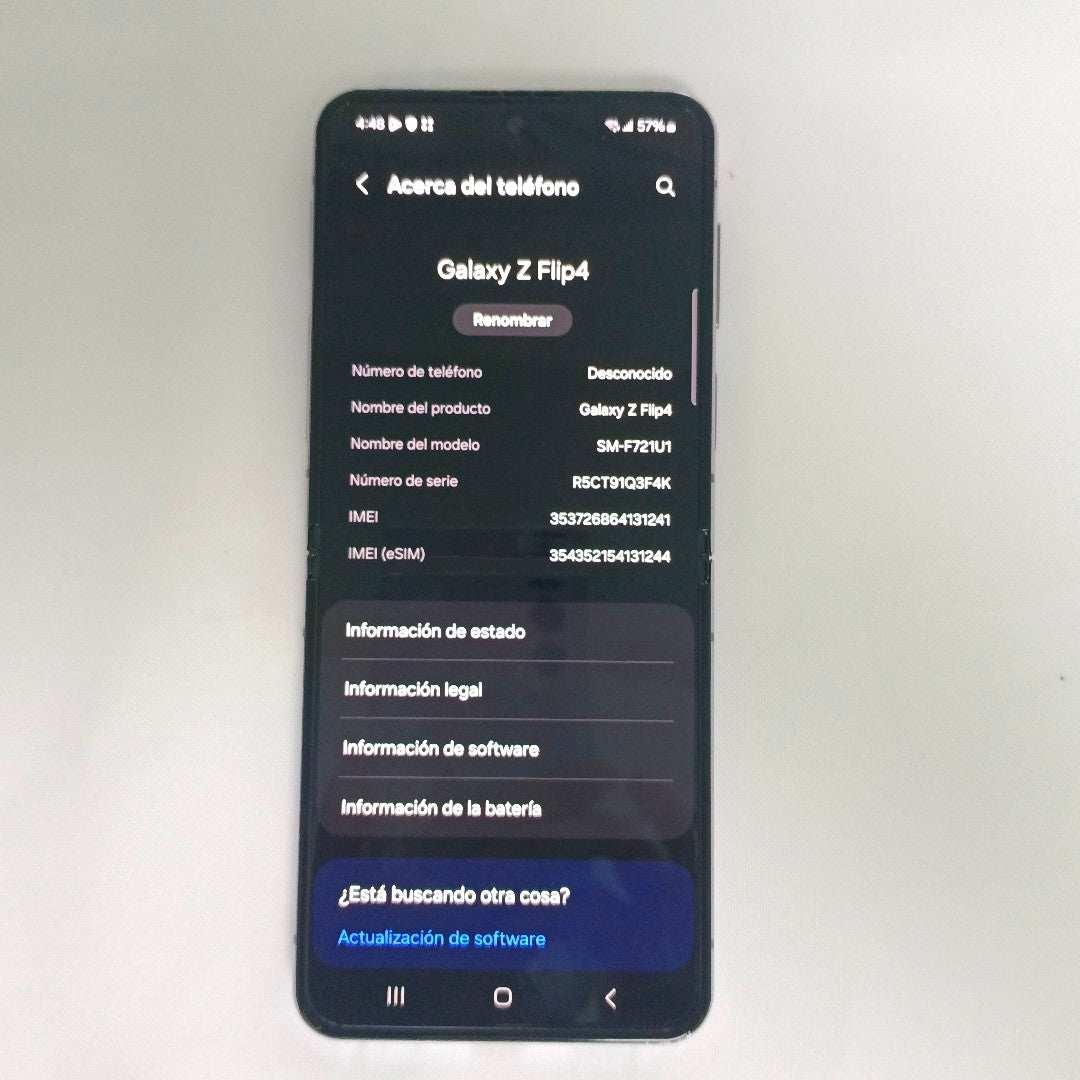CELULAR SAMSUNG GALAXY Z FLIP4 SM-F721U1 256 GB 8 GB RAM (SEMINUEVO)