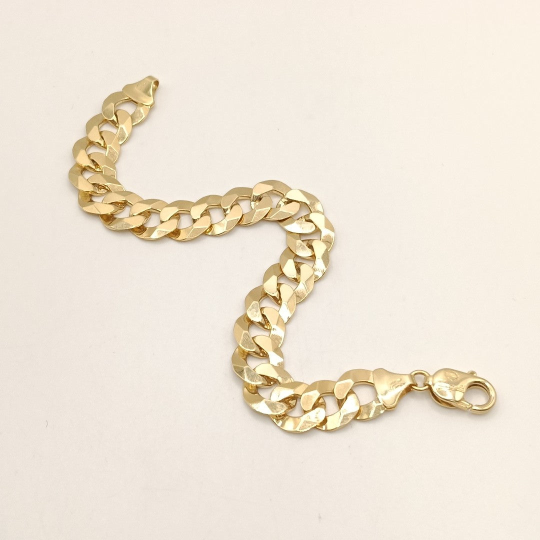 PULSERAS CABALLERO BARBADA AMARILLA ORO 14K 29.6 (NUEVO)