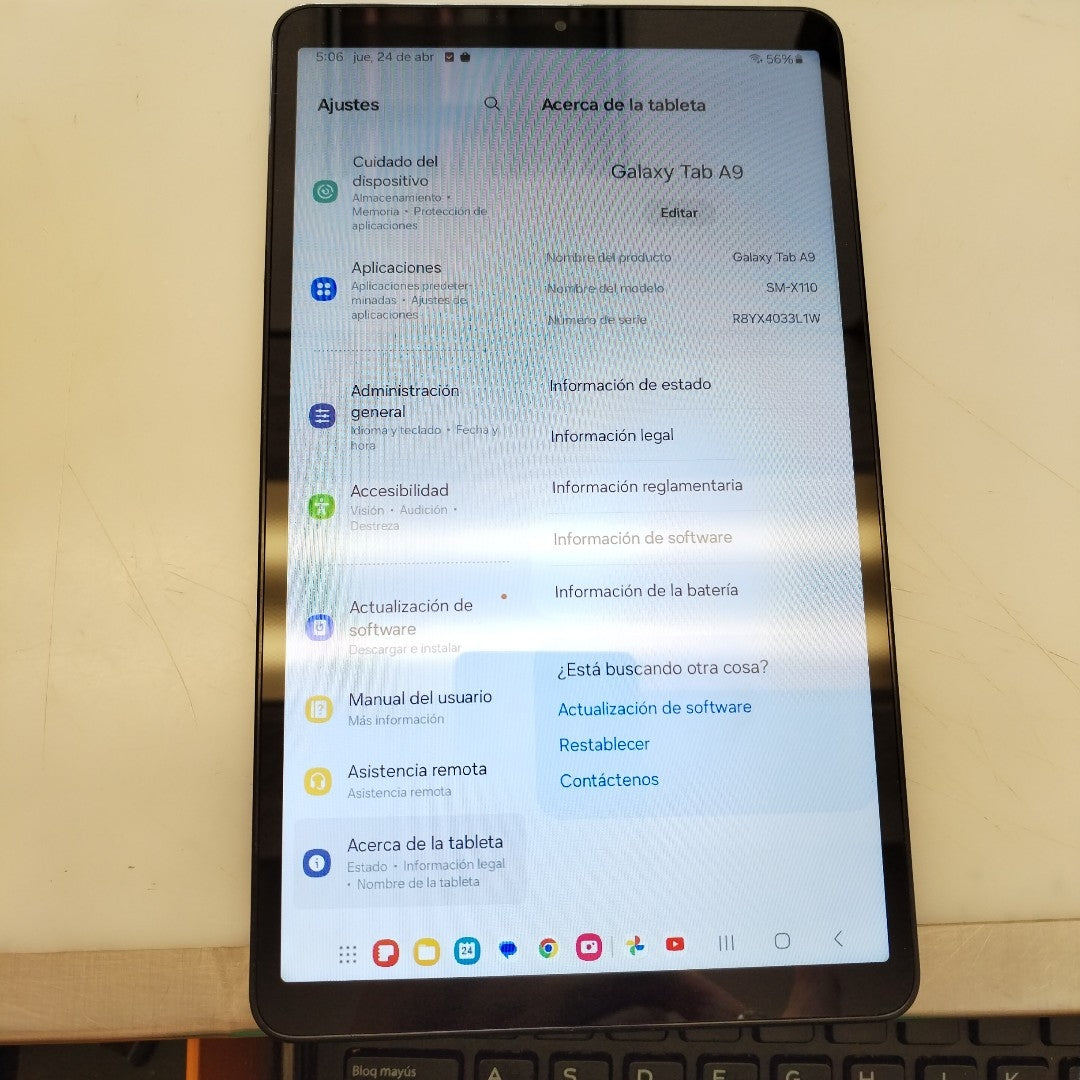 TABLETA SAMSUNG GALAXY TAB A9 SM-X110 (2023) 64 GB 4 GB RAM (SEMINUEVO)
