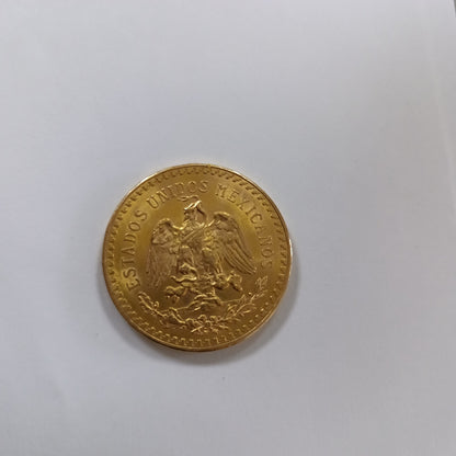 K1 41.6 GRMS - DESC.  0 GRAMOS - 21 K - AVALÚO  67392 * * IDENTIFICACIÓN  MONEDA NOMINATIVA. * MONEDAS PESOS  50 PESOS. (SEMINUEVO)