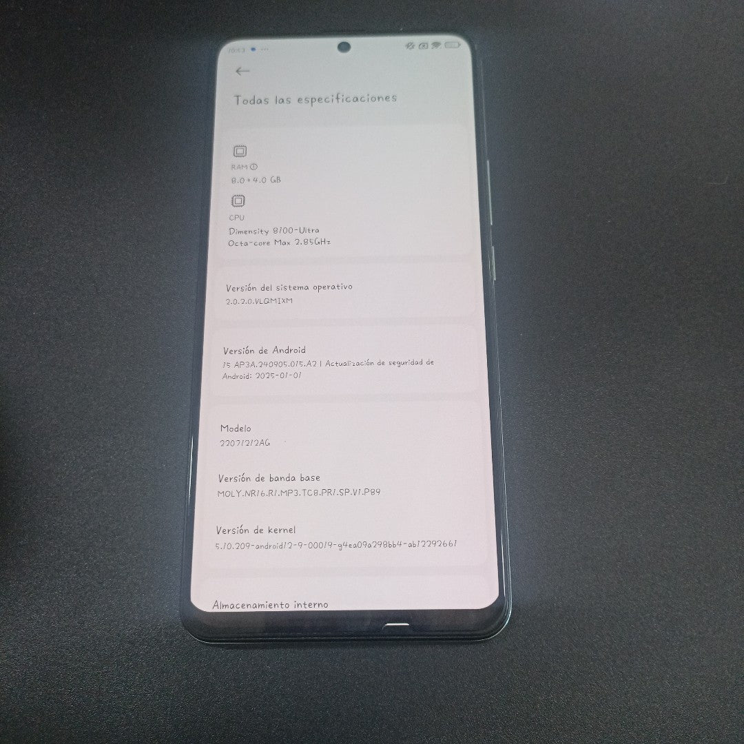 CELULAR XIAOMI 12T 22071212AG 256 GB 8 GB RAM (SEMINUEVO)
