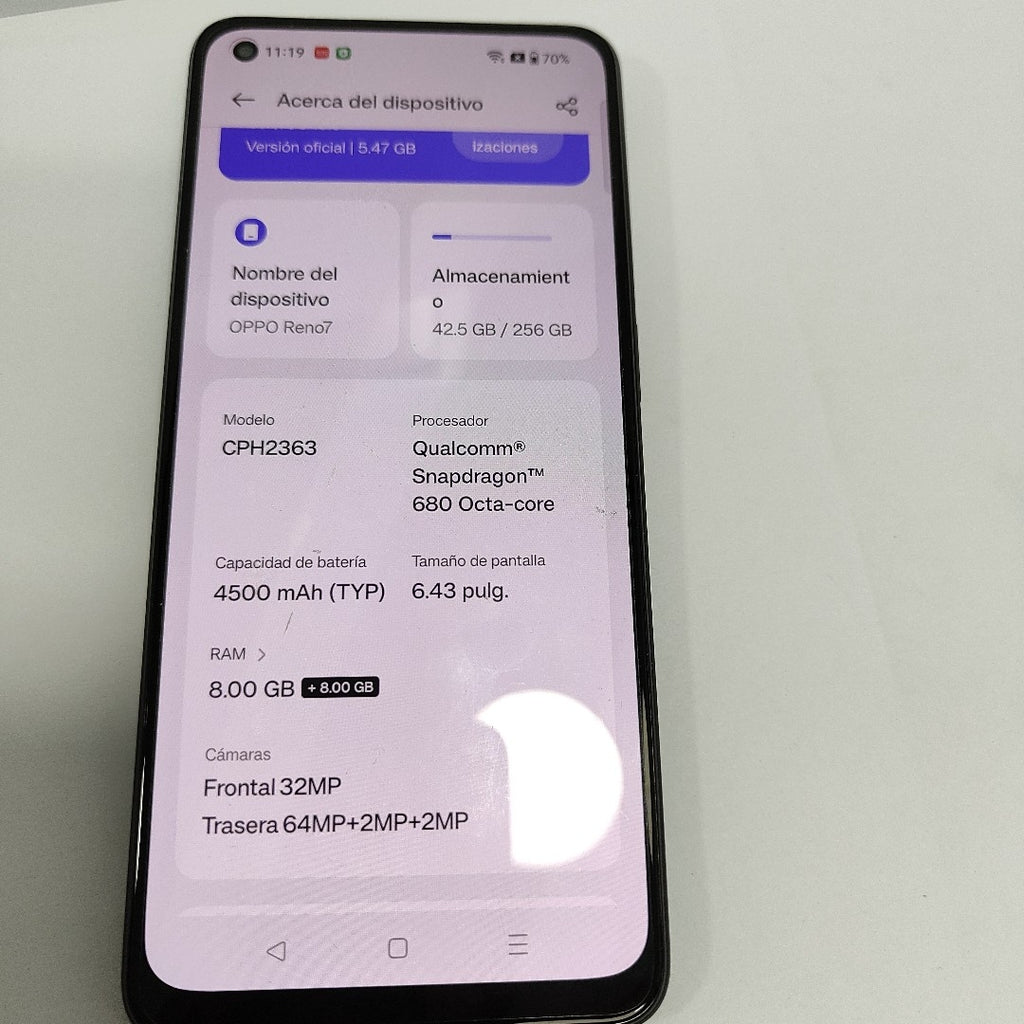 CELULAR OPPO  RENO7 CPH2363 (2022) 256 GB 8 GB RAM