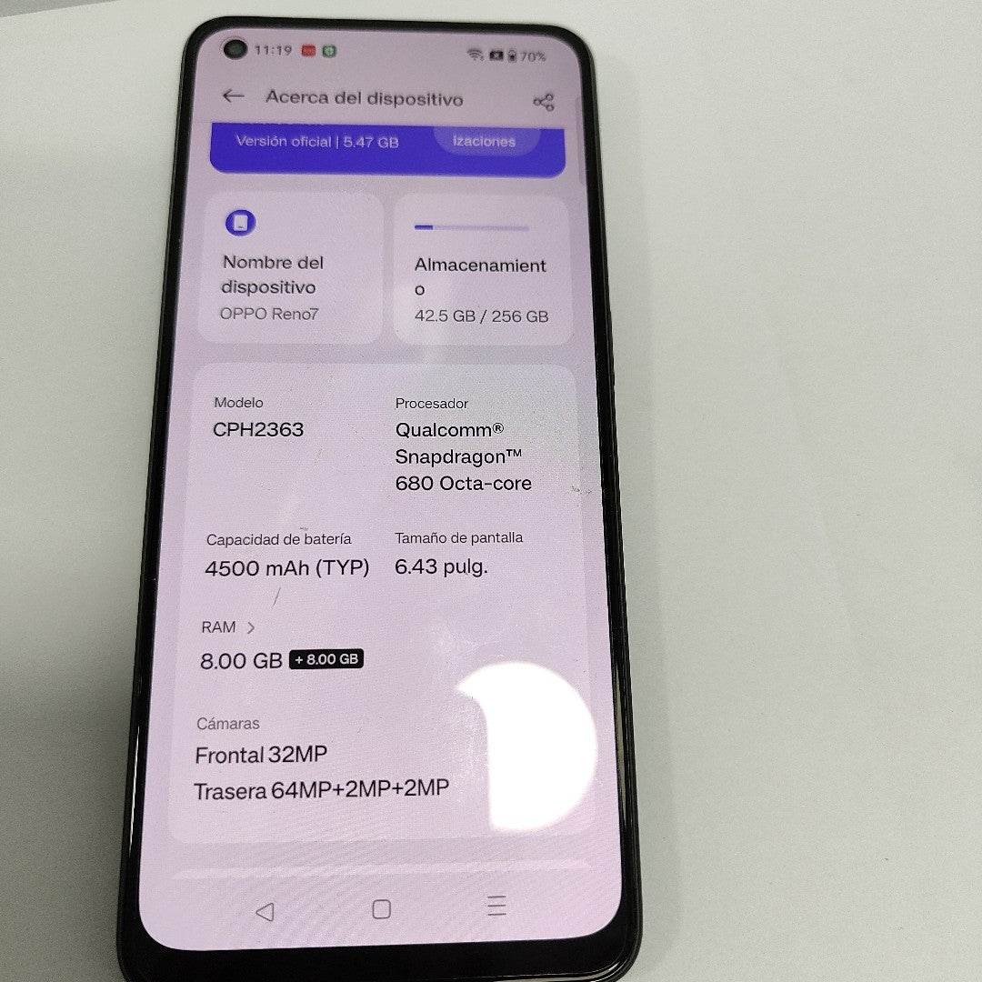 CELULAR OPPO  RENO7 CPH2363 (2022) 256 GB 8 GB RAM