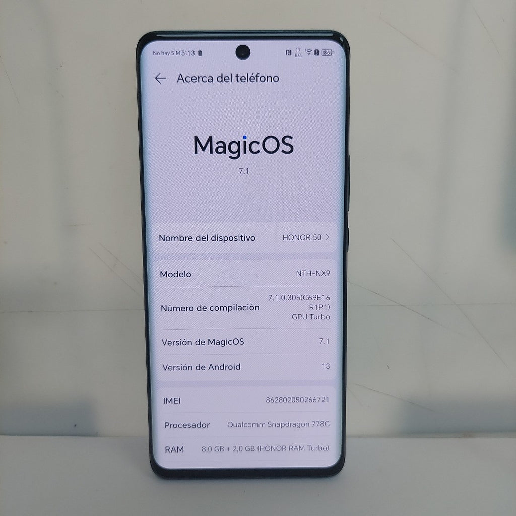 CELULAR HONOR 50 NTH-NX9 256 GB 8 GB RAM (SEMINUEVO)