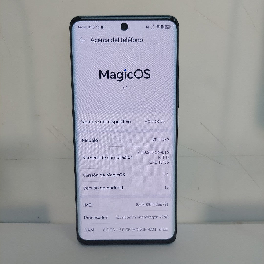 CELULAR HONOR 50 NTH-NX9 256 GB 8 GB RAM (SEMINUEVO)
